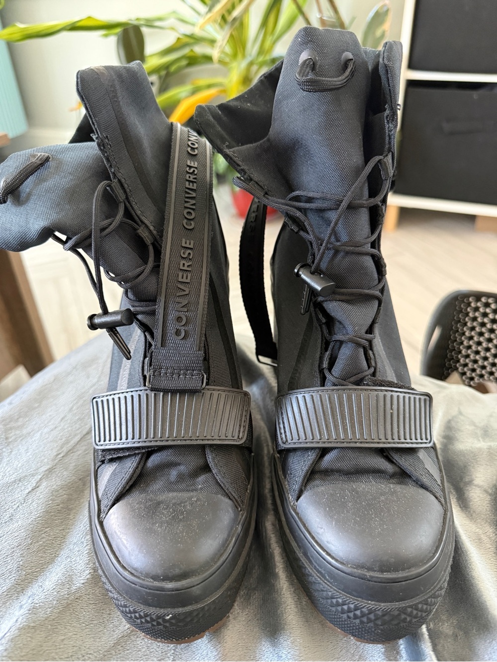 Converse Women’s Black Lace-Up High-Top Utility Boots
